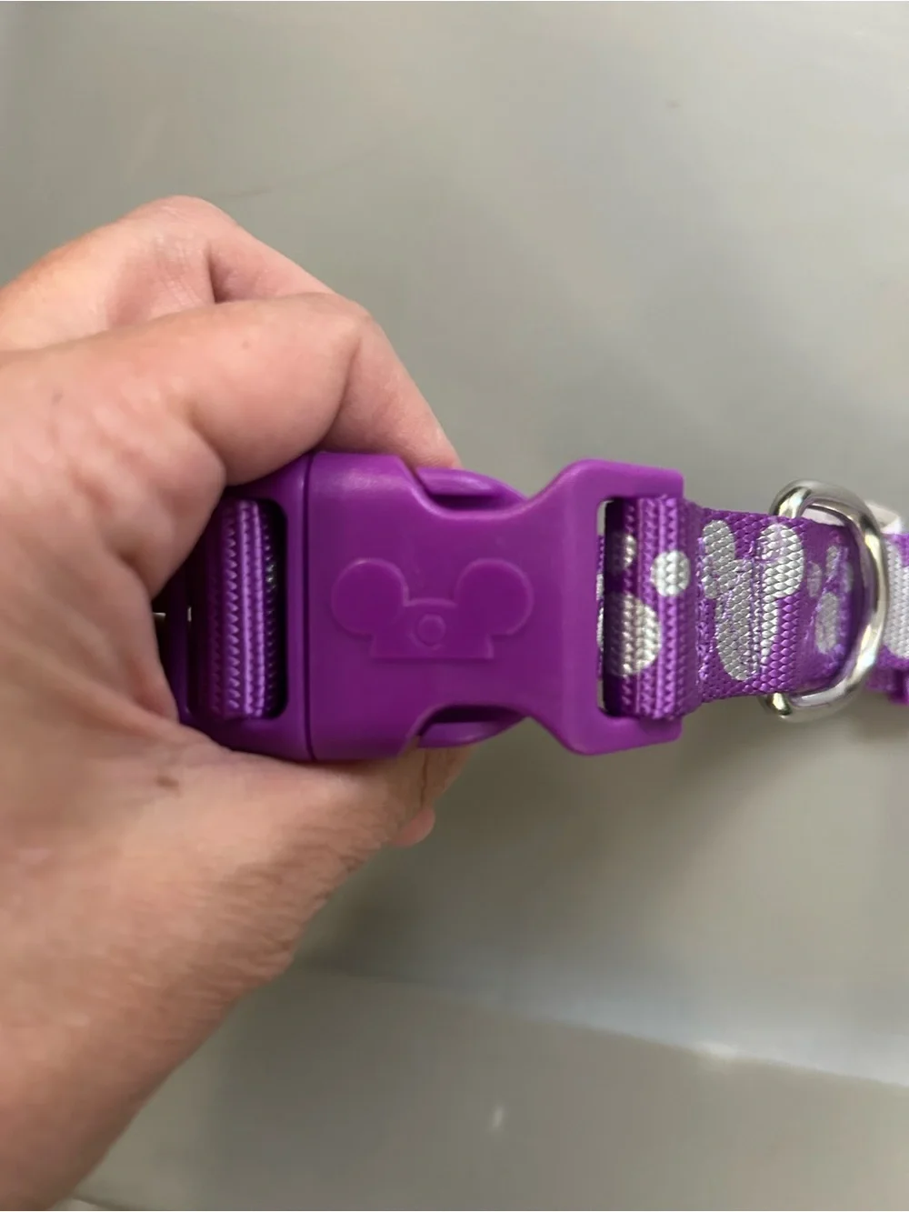 Disney Tails Purple Mickey Paw Adjustable Dog Collar
